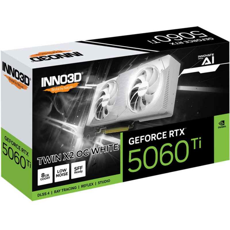 Відеокарта INNO3D GeForce RTX 5060 Ti 8GB TWIN X2 OC WHITE (N506T2-08D7X-193075W)