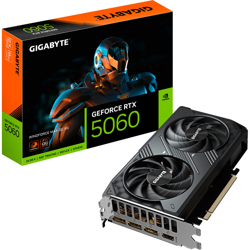 Відеокарта Gigabyte GF RTX 5060 8GB GDDR7 Windforce Max OC (GV-N5060WF2MAX OC-8GD)