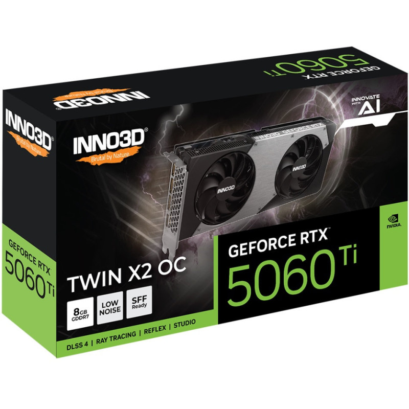 Відеокарта Inno3D GeForce RTX5060 Ti TWIN X2 OC 8GB GDDR7 (N506T2-08D7X-193075N)