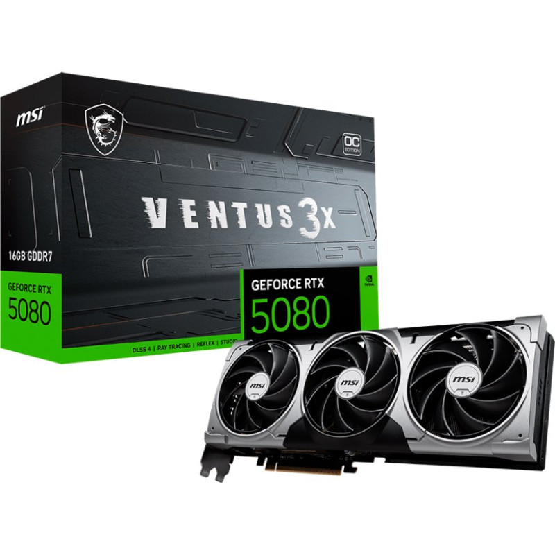 Відеокарта MSI GeForce RTX 5080 16GB GDDR7 VENTUS 3X OC