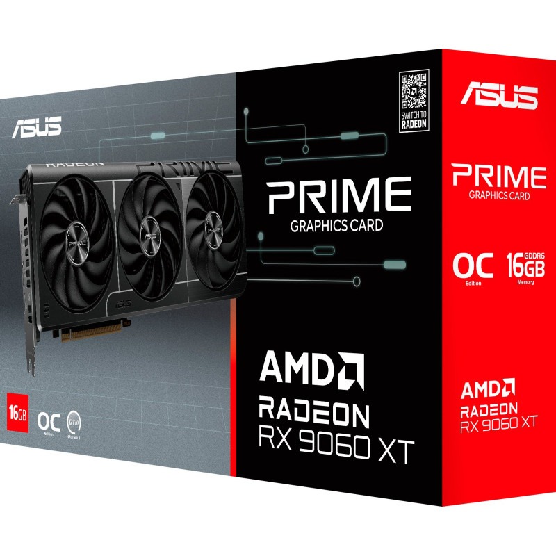 Відеокарта ASUS AMD Radeon RX 9060X PRIME OC 16GB GDDR6 (PRIME-RX9060XT-O16G)