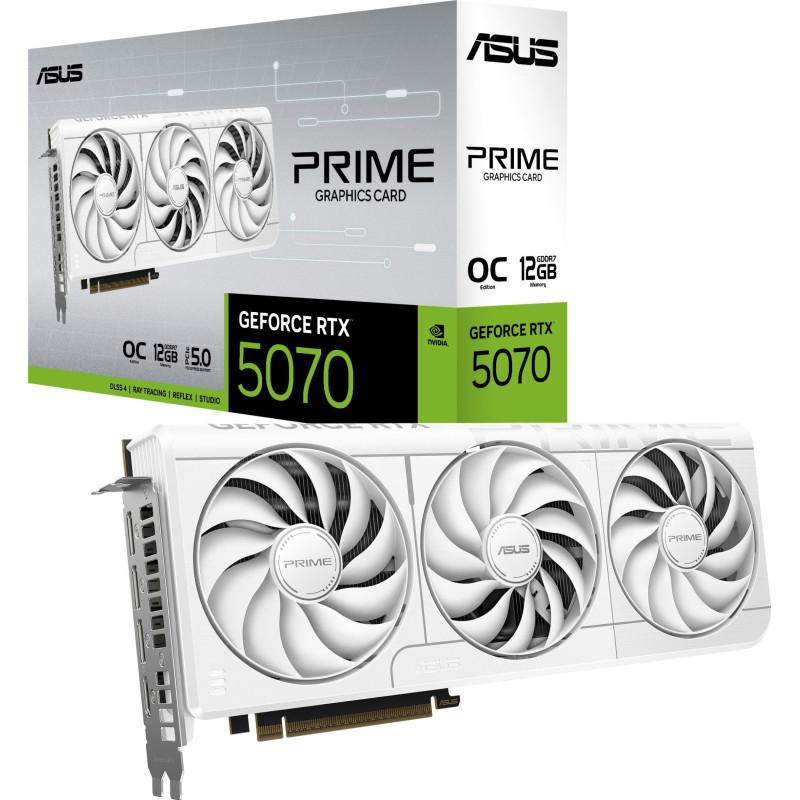 Відеокарта ASUS Nvidia GeForce RTX 5070 PRIME OC WHITE 12GB GDDR7 (PRIME-RTX5070-O12G-WHITE)