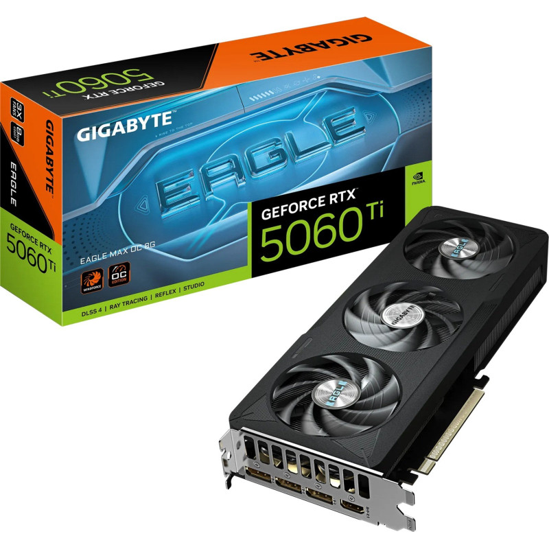 Відеокарта GIGABYTE GeForce RTX 5060 Ti 8GB GDDR7 EAGLE MAX OC (GV-N506TEAGLEMAX OC-8GD)