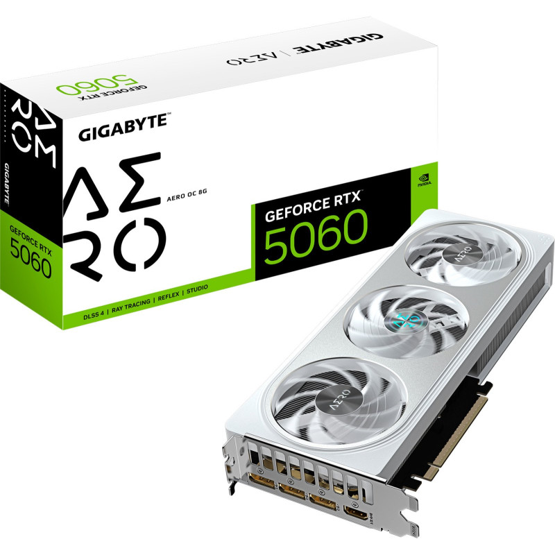 Відеокарта GIGABYTE Nvidia GeForce RTX 5060 AERO OC 8G (GV-N5060AERO OC-8GD)