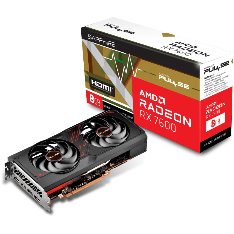Відеокарта SAPPHIRE RX7600 8GB GDDR6 PULSE (11324-01-20G)