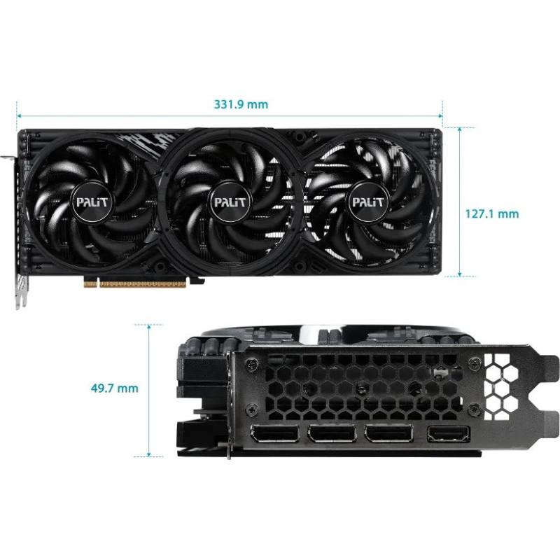 Відеокарта PALIT Nvidia GeForce RTX 5070 Ti GamingPro-S 16GB GDDR7 (NE7507T019T2-GB2031U)