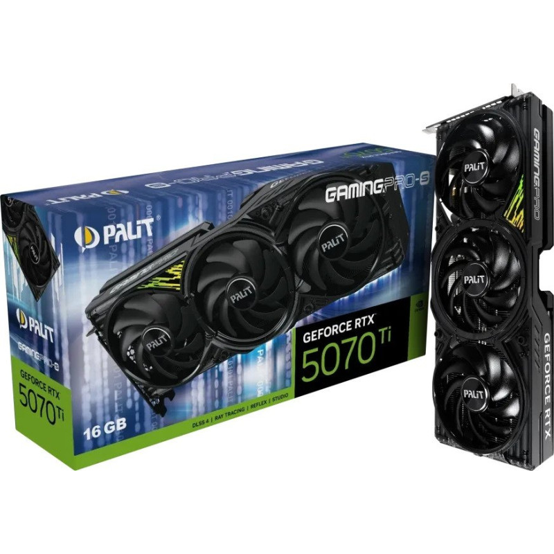 Відеокарта PALIT Nvidia GeForce RTX 5070 Ti GamingPro-S 16GB GDDR7 (NE7507T019T2-GB2031U)
