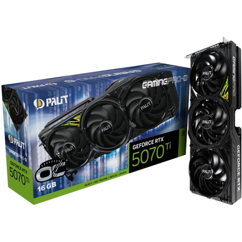 Відеокарта PALIT Nvidia GeForce RTX 5070 Ti GamingPro-S OC 16GB GDDR7 (NE7507TS19T2-GB2031U)