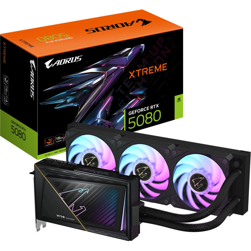 Відеокарта GIGABYTE Nvidia GeForce RTX 5080 AORUS XTREME WATERFORCE 16G (GV-N5080AORUSX W-16GD)