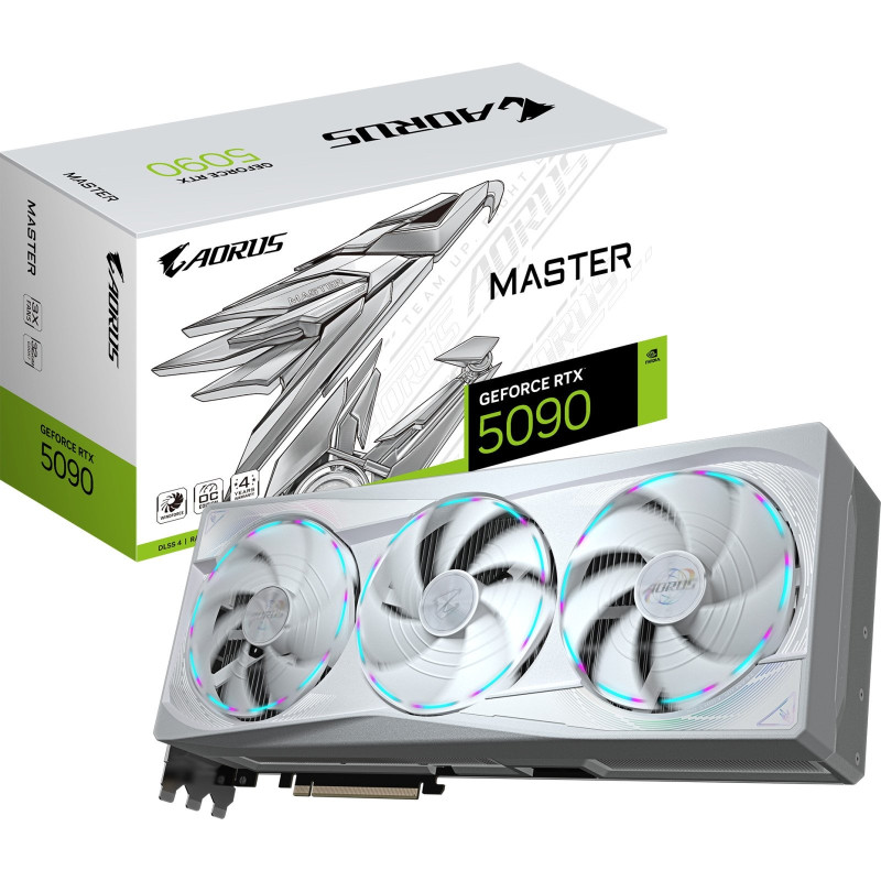 Відеокарта GIGABYTE Nvidia GeForce RTX 5090 AORUS MASTER ICE 32G (GV-N5090AORUSM ICE-32GD)