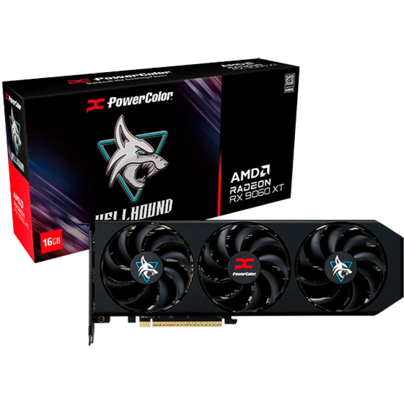 Відеокарта PowerColor RX 9060 XT 16GB GDDR6 Hellhound (RX9060XT 16G-L/OC)