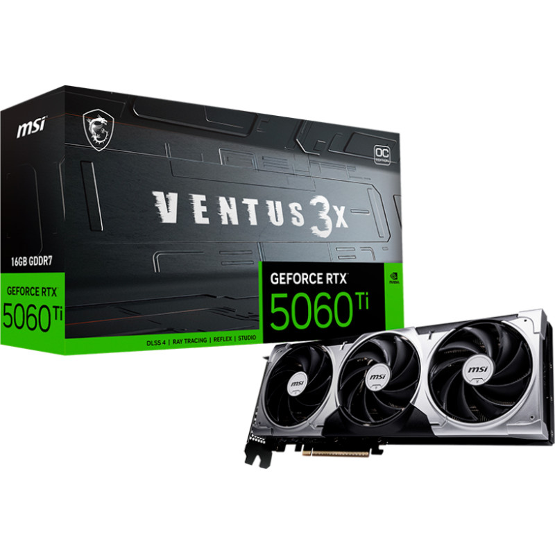 Відеокарта MSI GeForce RTX5060Ti 16Gb VENTUS 3X OC (RTX 5060 Ti 16G VENTUS 3X OC)