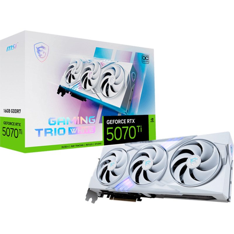Відеокарта MSI Nvidia GeForce RTX 5070 Ti GAMING TRIO OC WHITE 16GB (G507T-16GTCW)