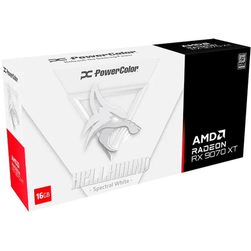 Відеокарта PowerColor RX 9070 XT 16GB GDDR6 Hellhound Spectral White (RX9070XT 16G-L/OC/WHITE)