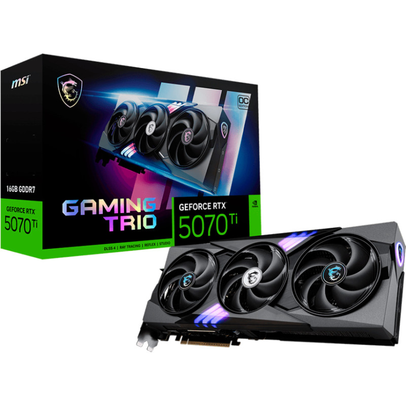 Відеокарта MSI GeForce RTX5070 Ti 16GB GAMING TRIO OC (RTX 5070 Ti 16G GAMING TRIO OC)