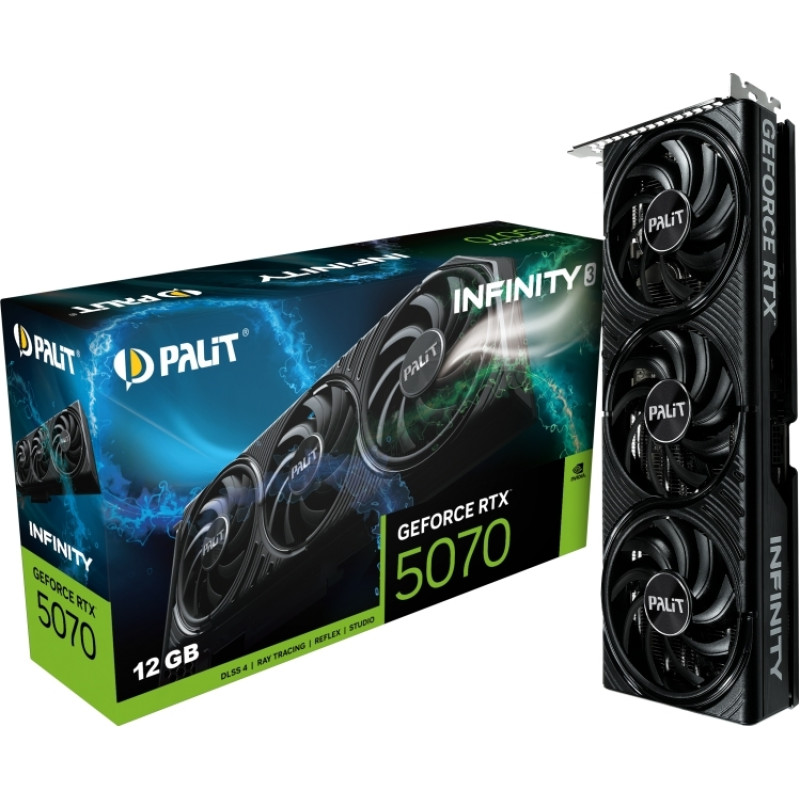 Відеокарта Palit GF RTX 5070 12GB GDDR7 Infinity 3 (NE75070019K9-GB2050S)