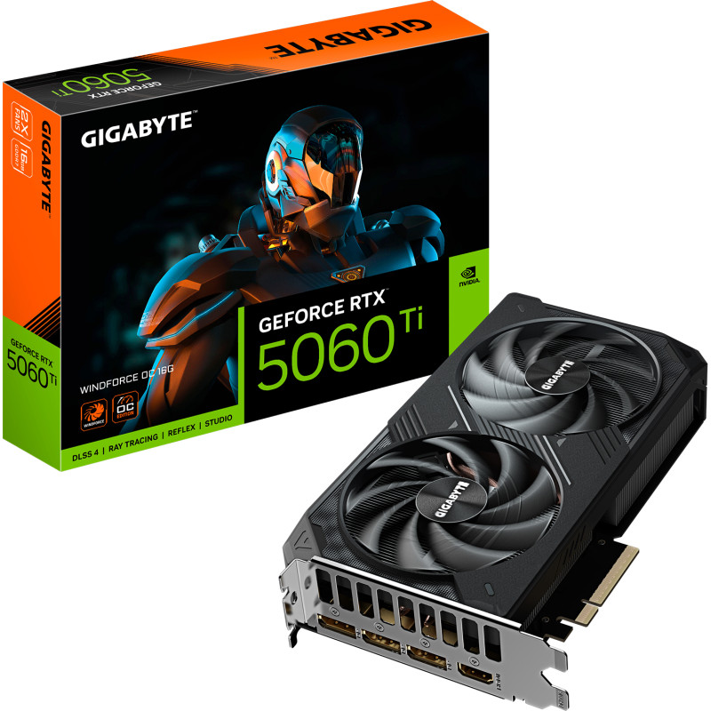 Відеокарта GIGABYTE Nvidia GeForce RTX 5060 Ti WINDFORCE OC 16G (GV-N506TWF2OC-16GD)
