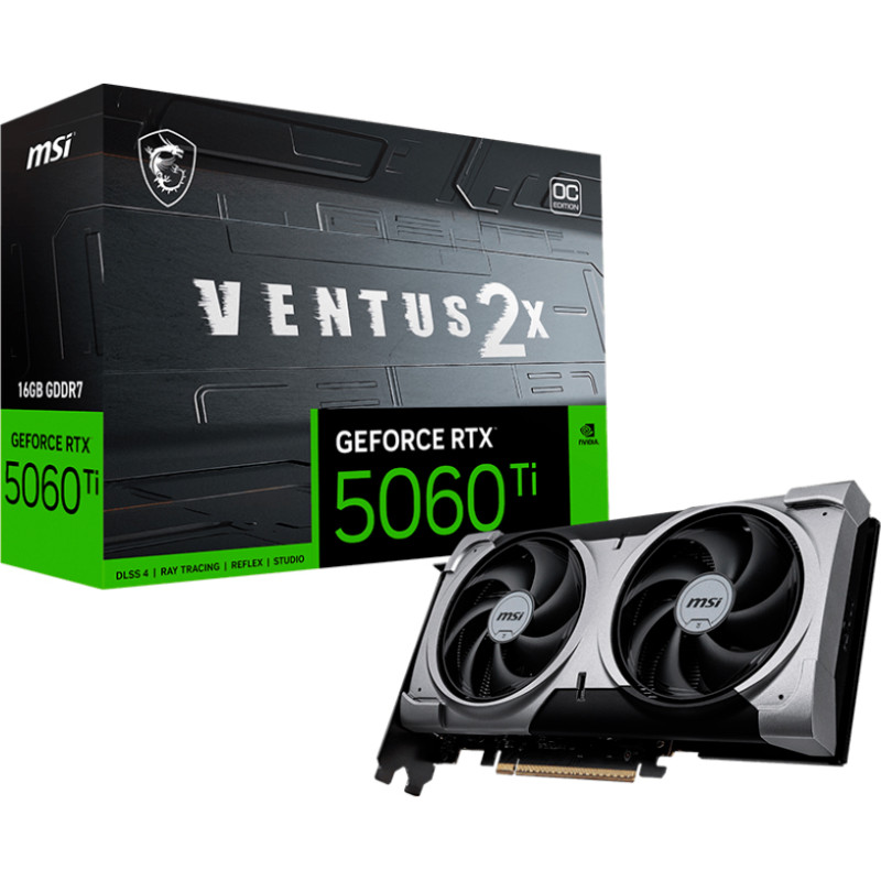 Відеокарта MSI Nvidia GeForce RTX 5060 Ti VENTUS 2X OC PLUS 16GB (G506T-16V2CP)