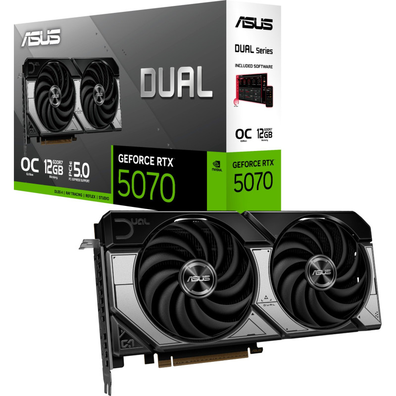 Відеокарта ASUS GeForce RTX 5070 12GB GDDR7 OC DUAL-RTX5070-O12G