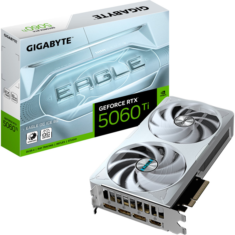 Відеокарта GIGABYTE GeForce RTX5060Ti 8Gb EAGLE OC ICE (GV-N506TEAGLEOC ICE-8GD)