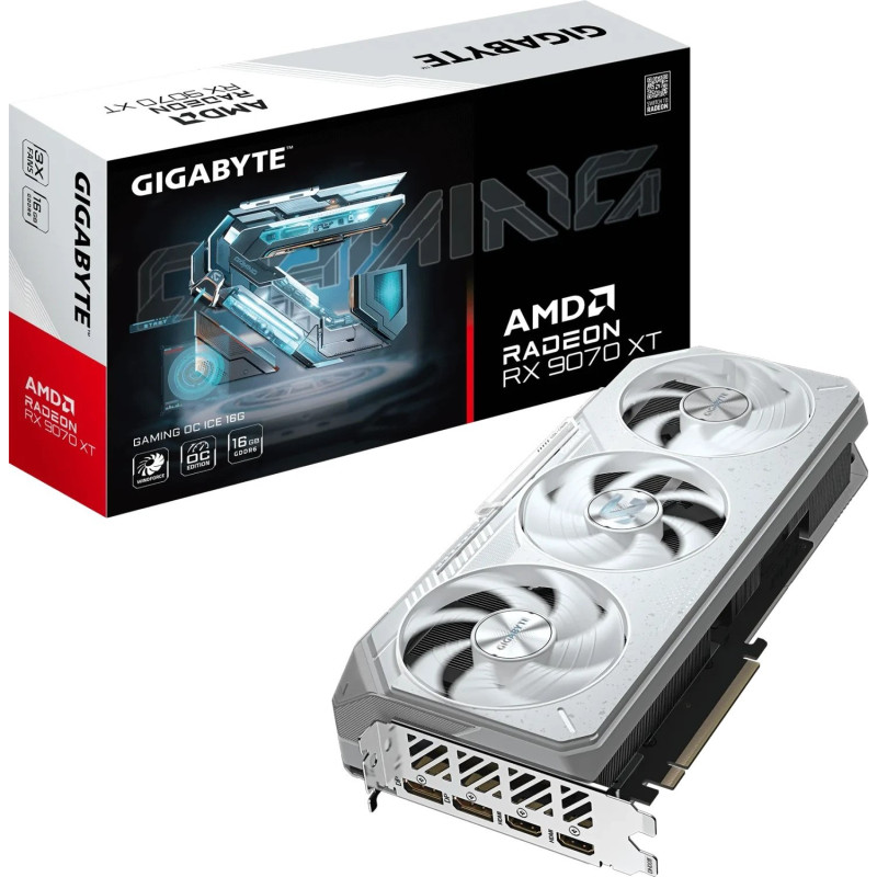 Відеокарта Gigabyte AMD Radeon RX 9070 XT 16GB GAMING OC ICE (GV-R907XGAMINGOCICE-16GD)