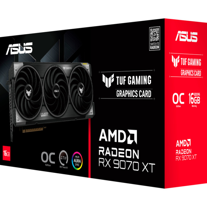 Відеокарта ASUS AMD Radeon RX 9070 TUF OC 16GB GDDR6 (TUF-RX9070XT-O16G-GAMING)