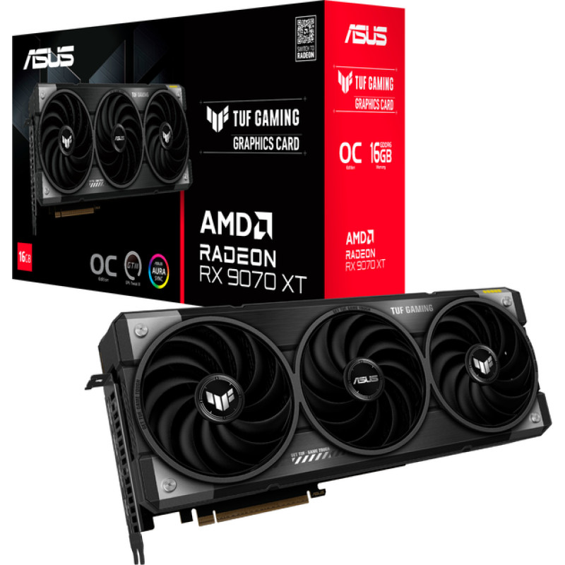 Відеокарта ASUS AMD Radeon RX 9070 TUF OC 16GB GDDR6 (TUF-RX9070XT-O16G-GAMING)
