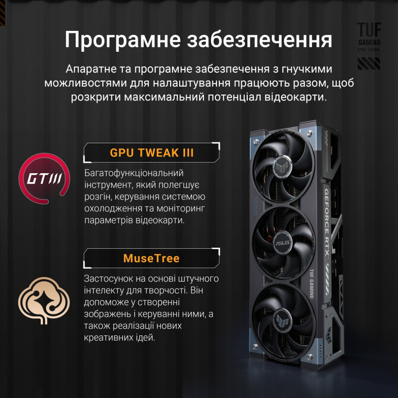 Відеокарта ASUS GeForce RTX5080 16GB TUF OC GAMING (TUF-RTX5080-O16G-GAMING)