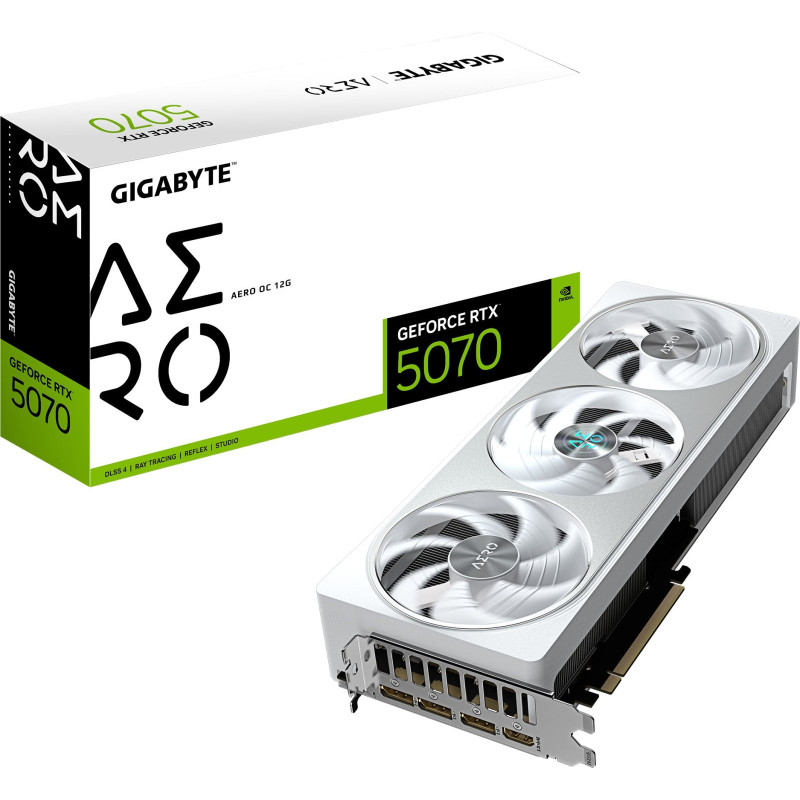 Відеокарта GIGABYTE Nvidia GeForce RTX 5070 AERO OC 12G (GV-N5070AERO OC-12GD)