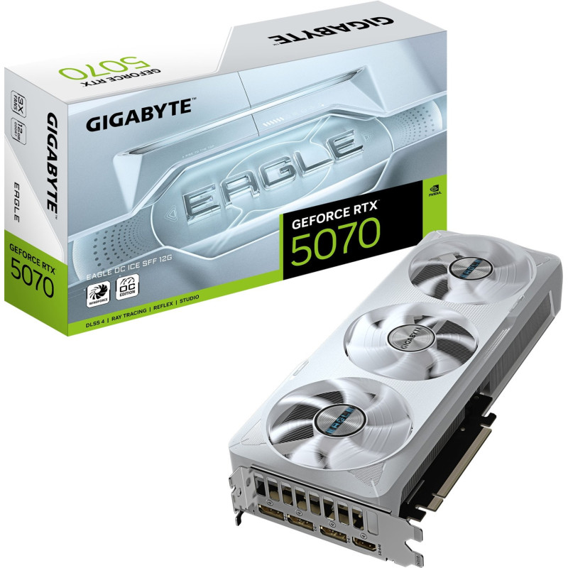 Відеокарта GIGABYTE Nvidia GeForce RTX 5070 EAGLE OC ICE SFF 12G (GV-N5070EAGLEOC ICE-12GD)