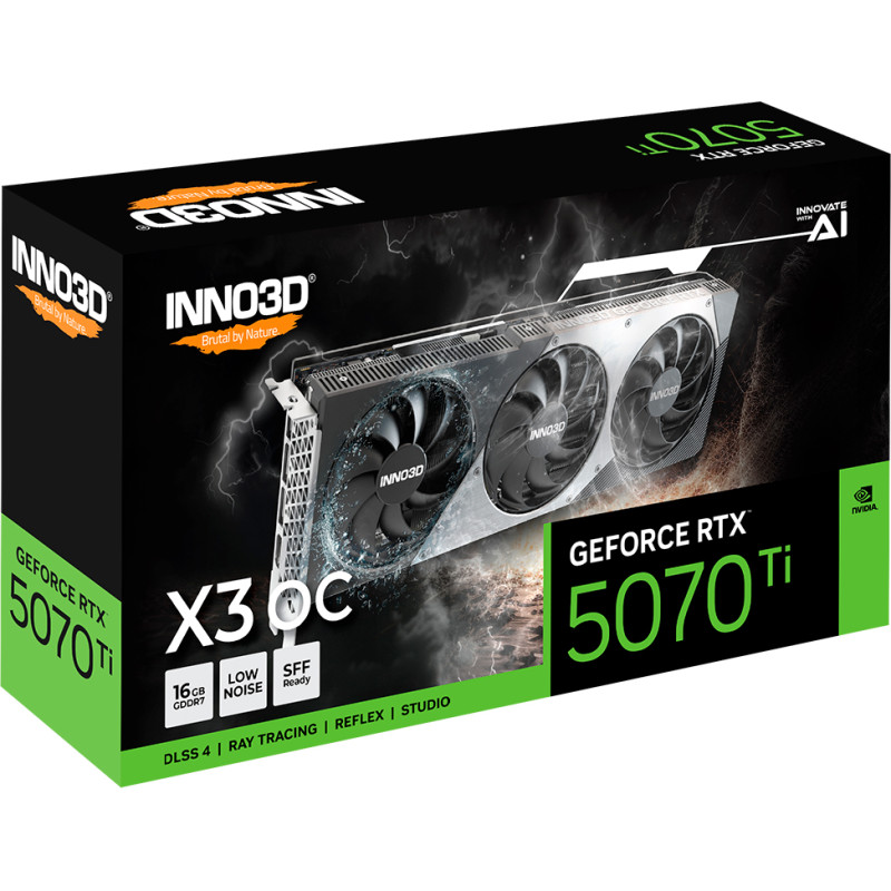 Відеокарта Inno3D Nvidia GeForce RTX 5070 TI X3 OC16GB (N507T3-16D7X-176068N)