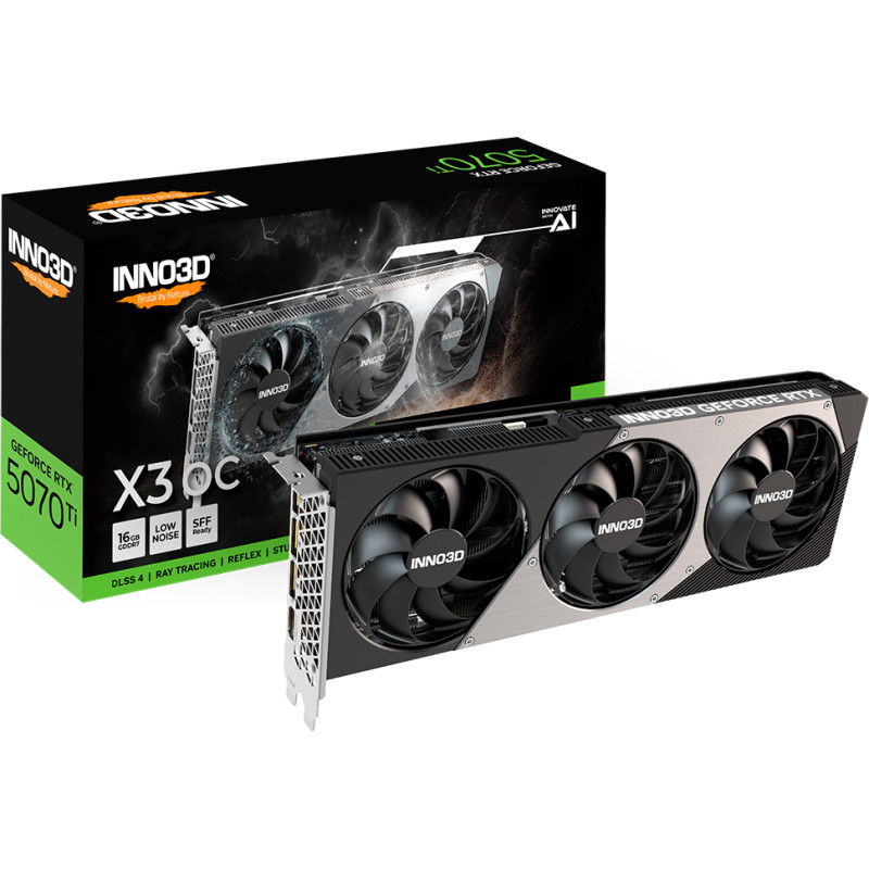 Відеокарта Inno3D Nvidia GeForce RTX 5070 TI X3 OC16GB (N507T3-16D7X-176068N)