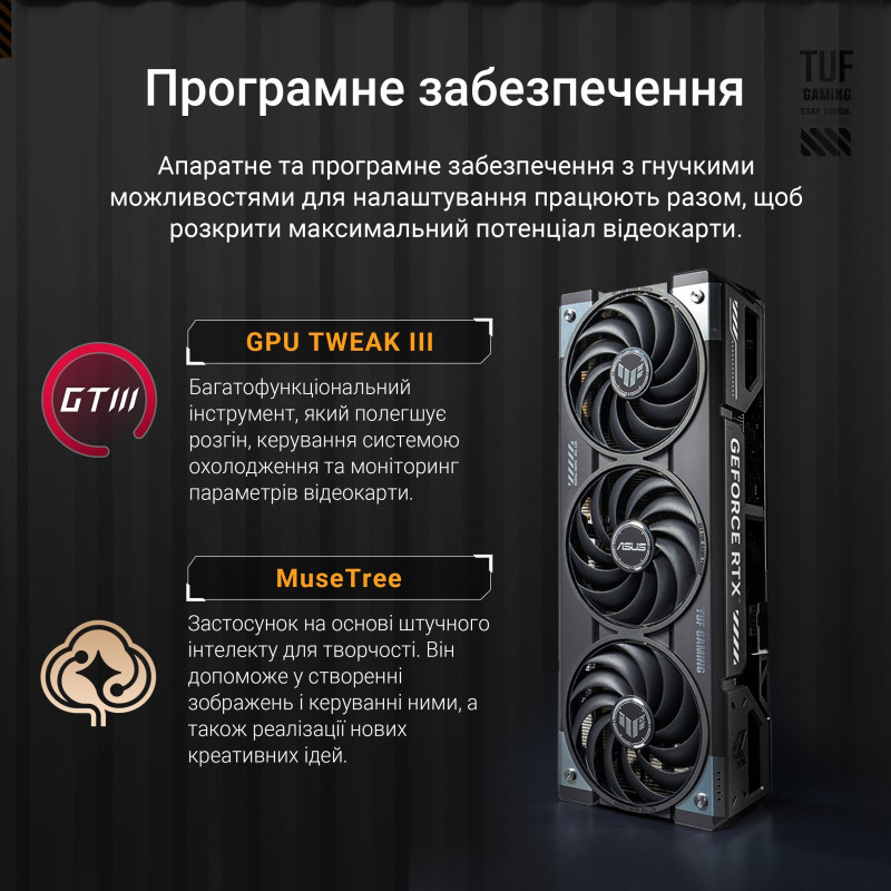 Відеокарта ASUS GeForce RTX5070 Ti 16GB TUF OC GAMING (TUF-RTX5070TI-O16G-GAMING)