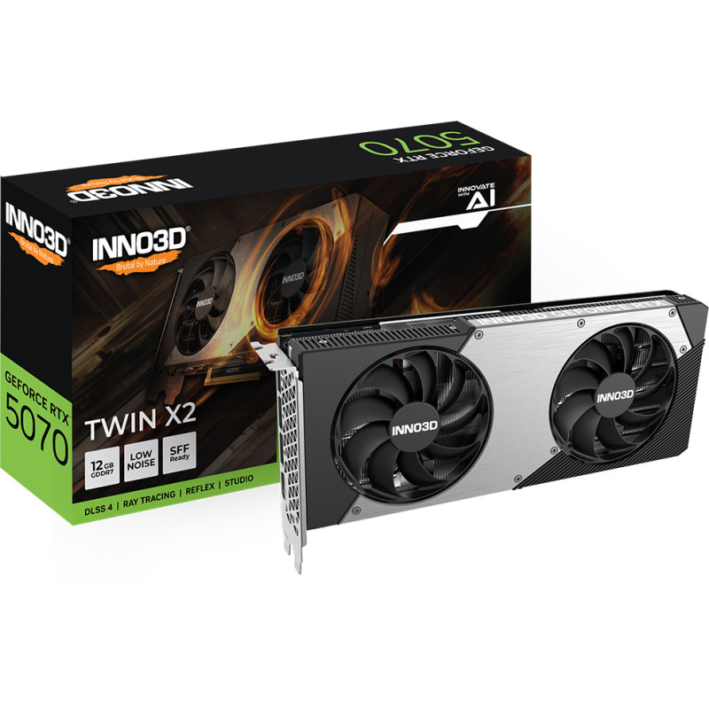 Відеокарта Inno3D Nvidia GeForce RTX 5070 TWIN X2 12GB (N50702-12D7-195064N)