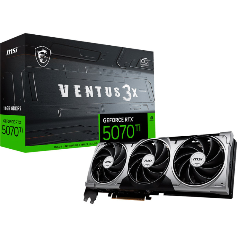 Відеокарта MSI GeForce RTX5070 Ti 16GB VENTUS 3X OC (RTX 5070 Ti 16G VENTUS 3X OC)