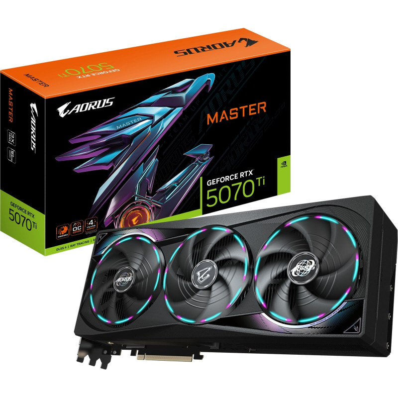 Відеокарта GIGABYTE Nvidia GeForce RTX 5070 Ti AORUS MASTER 16G (GV-N507TAORUS M-16GD)