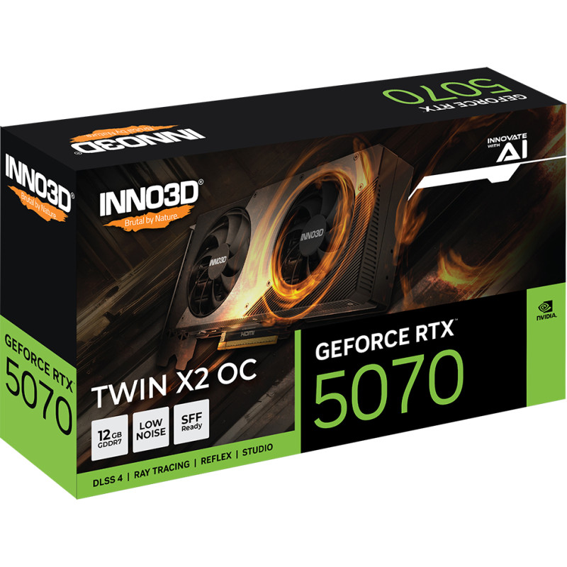 Відеокарта Inno3D Nvidia GeForce RTX 5070 TWIN X2 OC 12GB (N50702-12D7X-195064N)
