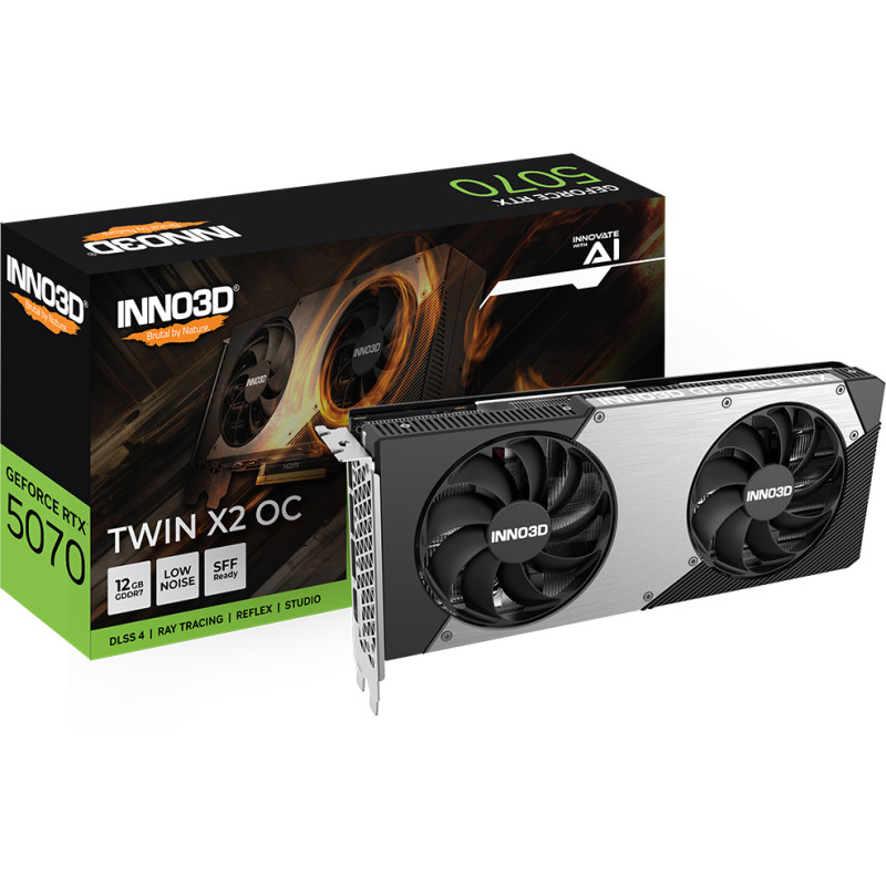 Відеокарта Inno3D Nvidia GeForce RTX 5070 TWIN X2 OC 12GB (N50702-12D7X-195064N)
