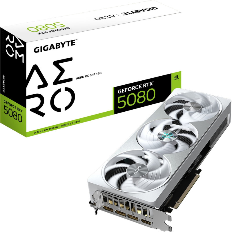Відеокарта GIGABYTE Nvidia GeForce RTX 5080 AERO OC 16Gb (GV-N5080AERO OC-16GD)