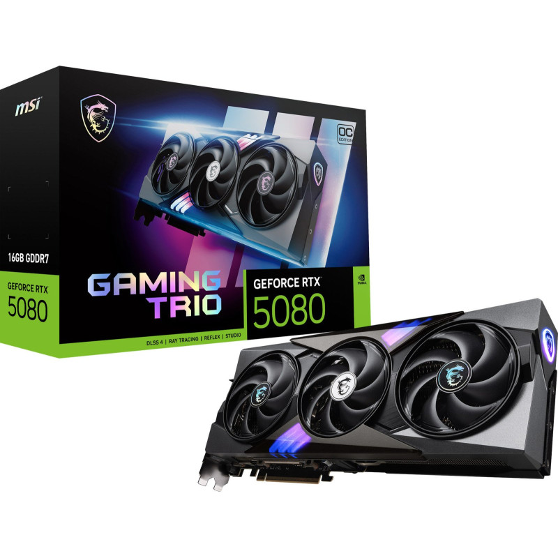 Відеокарта MSI GeForce RTX5080 16GB GAMING TRIO OC (RTX 5080 16G GAMING TRIO OC)