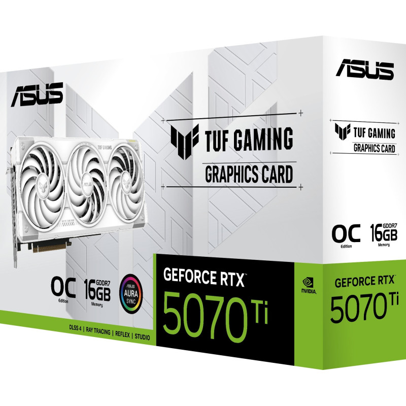 Відеокарта Asus GF RTX 5070 Ti 16GB GDDR7 TUF Gaming OC White (TUF-RTX5070TI-O16G-WHITE-GAMING)