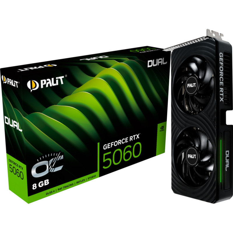 Відеокарта Palit GF RTX 5060 8GB GDDR7 Dual OC (NE75060S19P1-GB2063D)