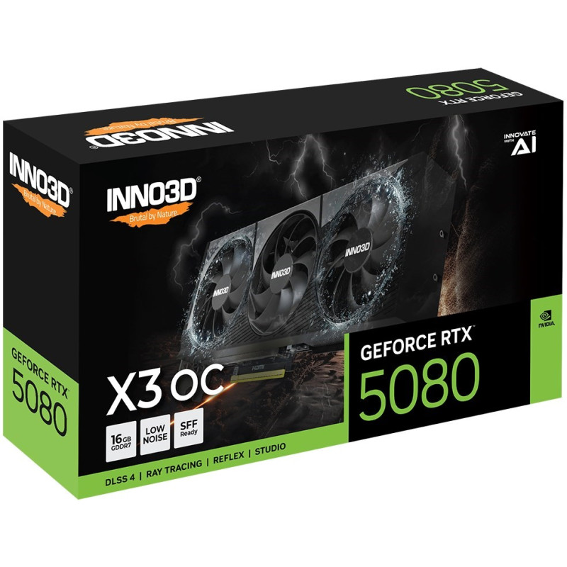 Відеокарта Inno3D Nvidia GeForce RTX 5080 X3 OC 16GB (N50803-16D7X-17603930)
