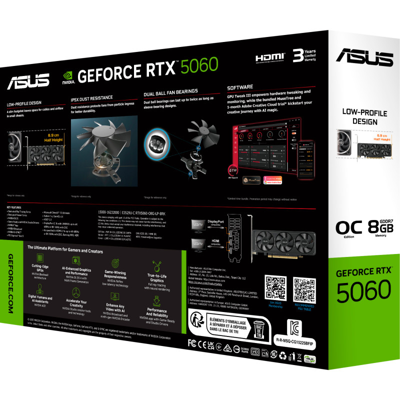 Відеокарта ASUS NVIDIA RTX5060-O8G-LP-BRK