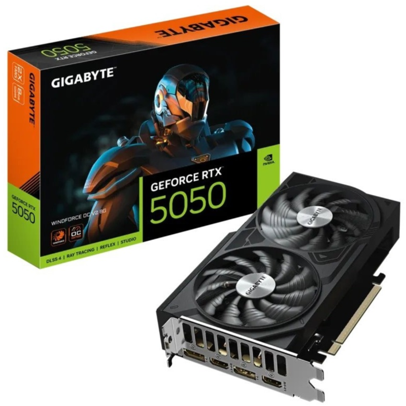 Відеокарта Gigabyte GF RTX 5050 8GB GDDR6 WindForce OC V2 (GV-N5050WF2OCV2-8GD)