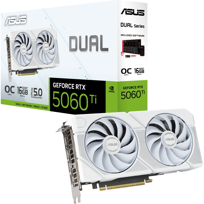 Відеокарта ASUS NVIDIA DUAL-RTX5060TI-O16G-WHITE