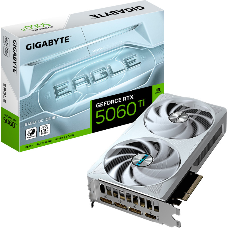 Відеокарта GIGABYTE GeForce RTX5060Ti 16Gb EAGLE OC ICE (GV-N506TEAGLEOC ICE-16GD)
