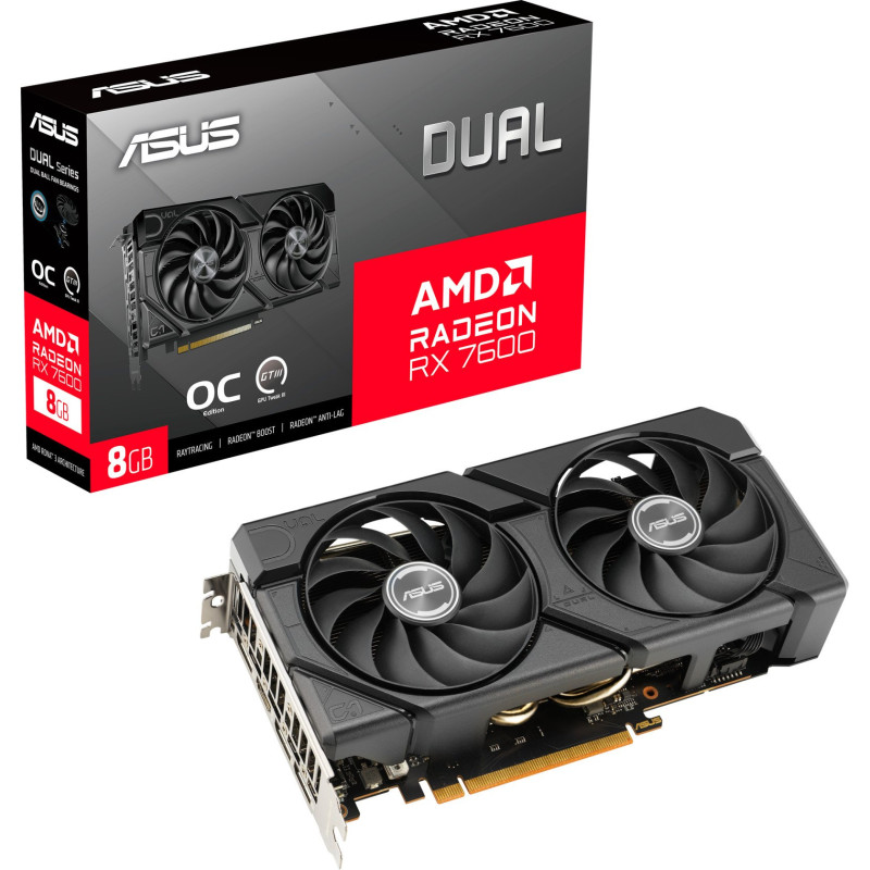 Відеокарта ASUS RX 7600 8GB GDDR6 DUAL OC EVO (DUAL-RX7600-O8G-EVO)