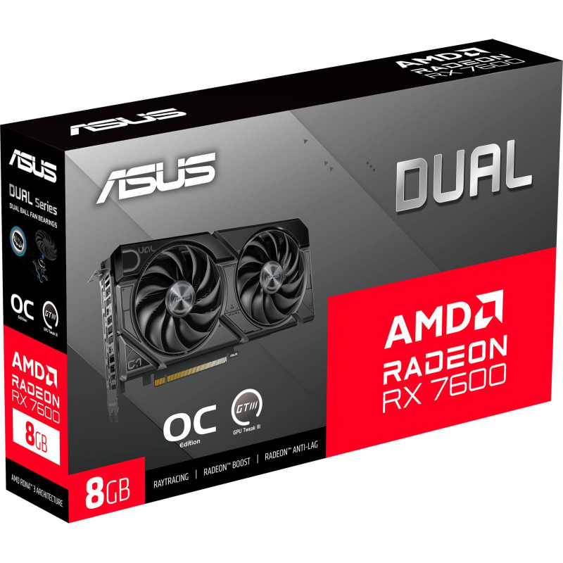 Відеокарта ASUS RX 7600 8GB GDDR6 DUAL OC EVO (DUAL-RX7600-O8G-EVO)