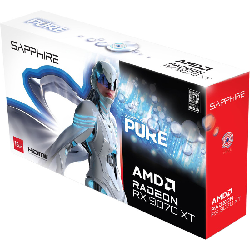 Відеокарта Sapphire RX 9070 XT 16GB PURE Gaming OC (11348-02-20G)